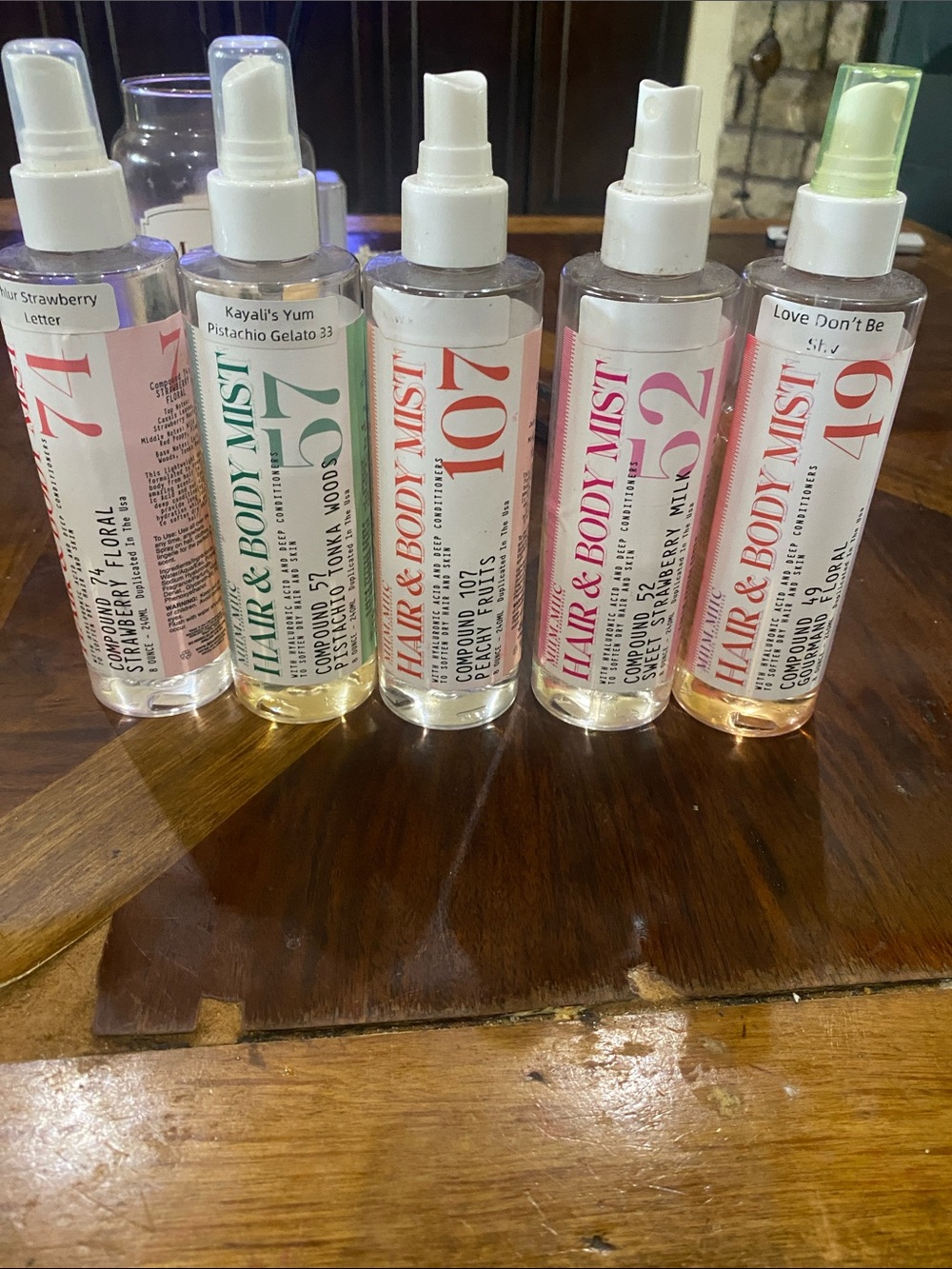 MIIM.MIIC Bundle of 5 hair and body mists.
